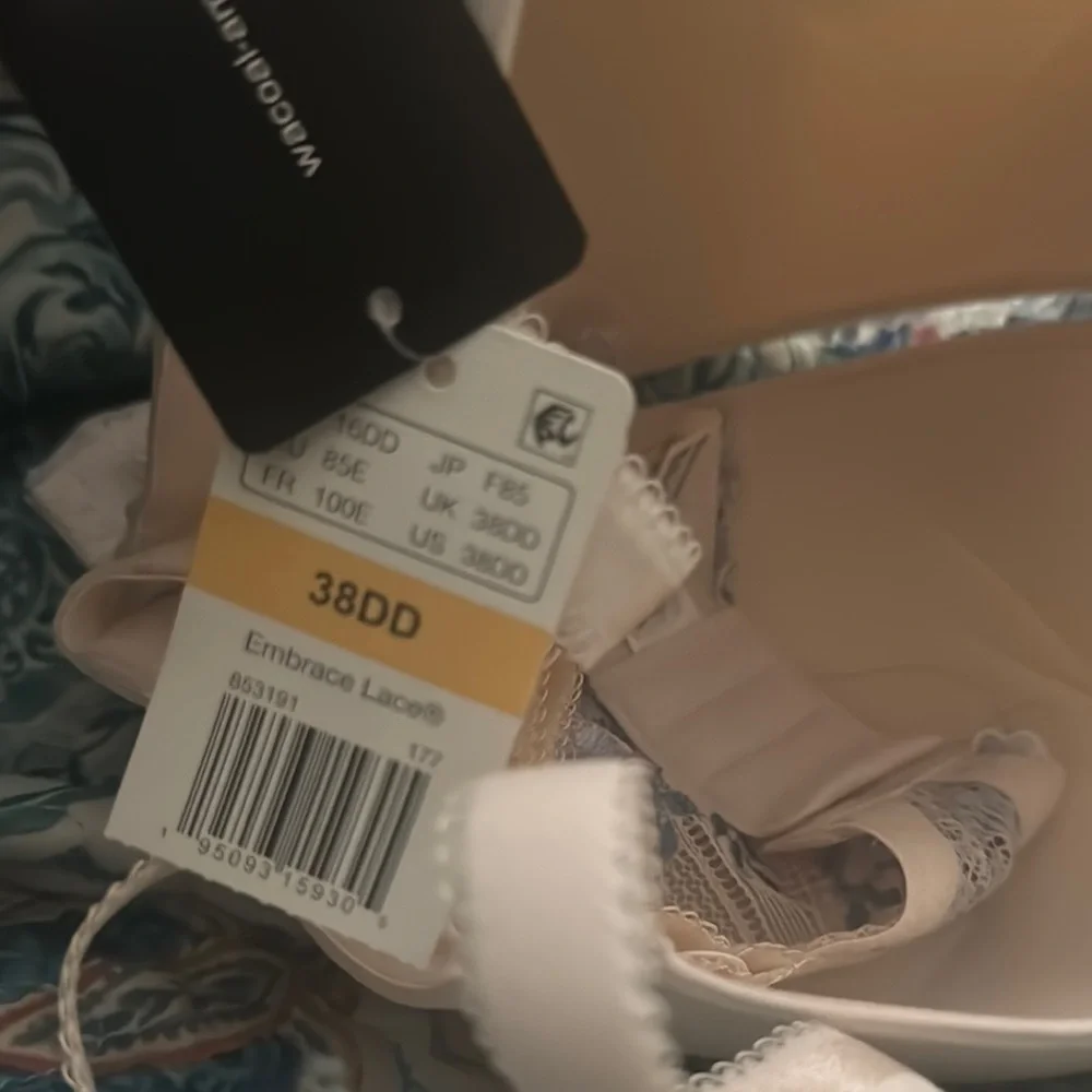 New! Wacoal Women's White and Blue Lace Bra Sz 38 DD - Picture 4 of 4